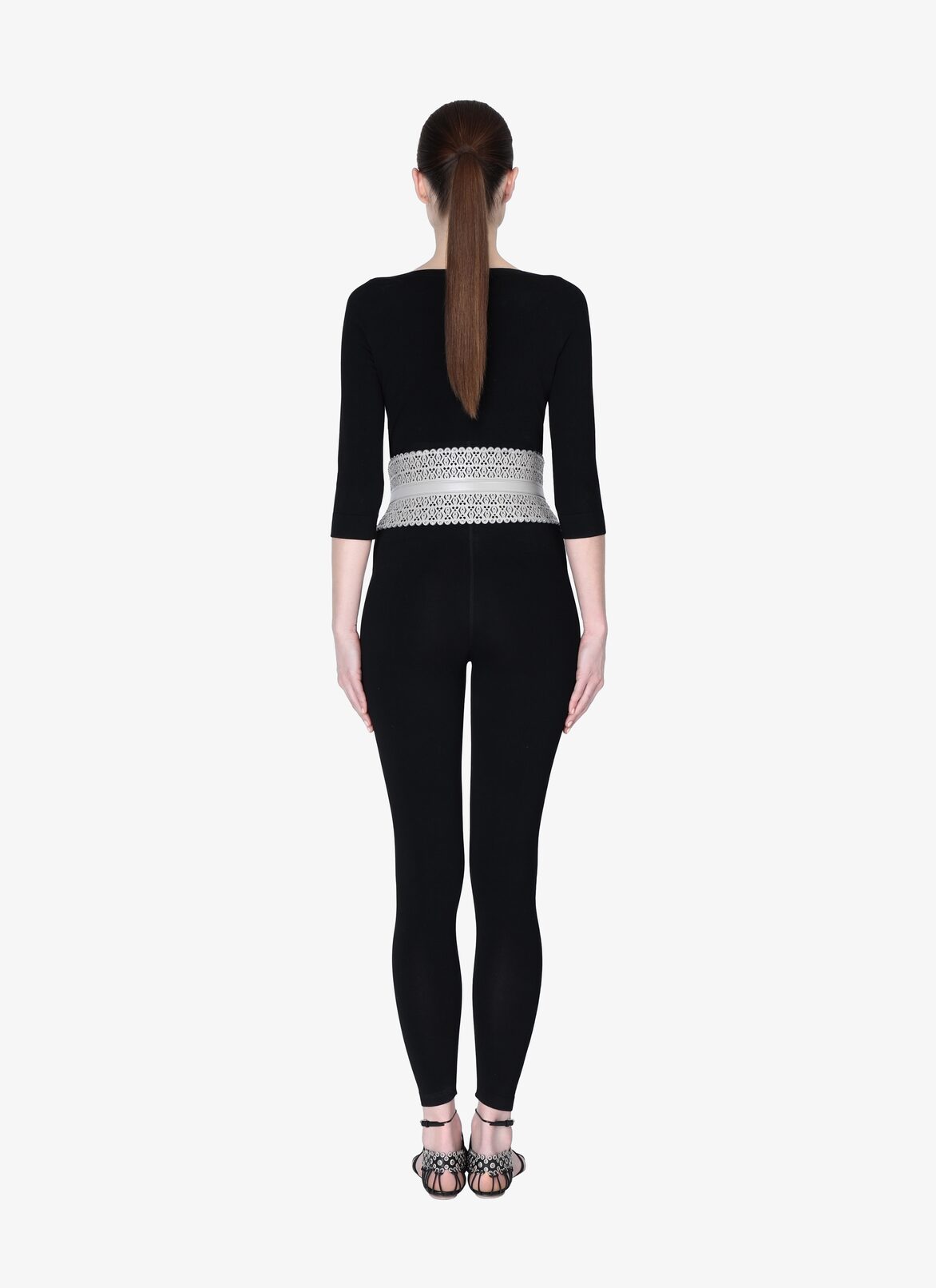 CORSET CUIR LUX VERRERIE PEARL ALAÏA PEARL  CORSET CUIR LUX VERRERIE PEARL